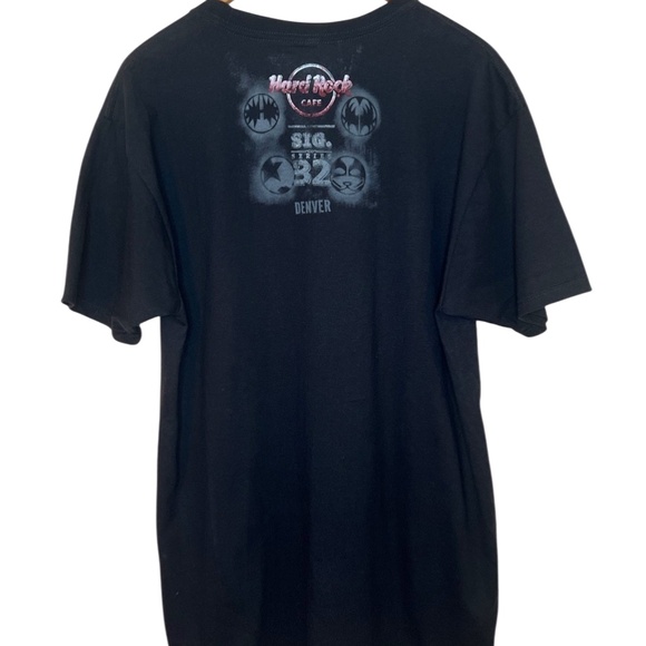 KISS Hard Rock Cafe Sig. Series 32 Denver Rock Band 2014 T Shirt Black L - Picture 2 of 5